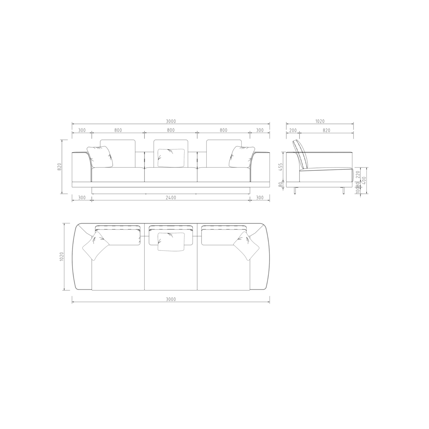 The Grand GREGORIO 4-Sitzer Sofa – Greige | Taupe Grau 4-Sitzer Sofa The Grand Collection