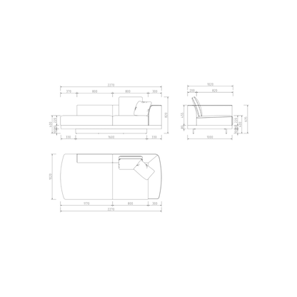 The Grand GREGORIO Chaiselongue – Greige | Taupe Grau Chaiselongue The Grand Collection
