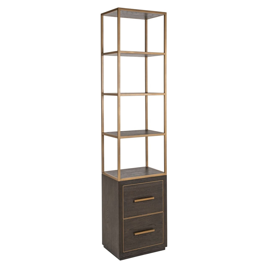 Richmond Interiors – Offenes Regal Carter brown small 2-Schubladen Offenes Regal Richmond Interiors