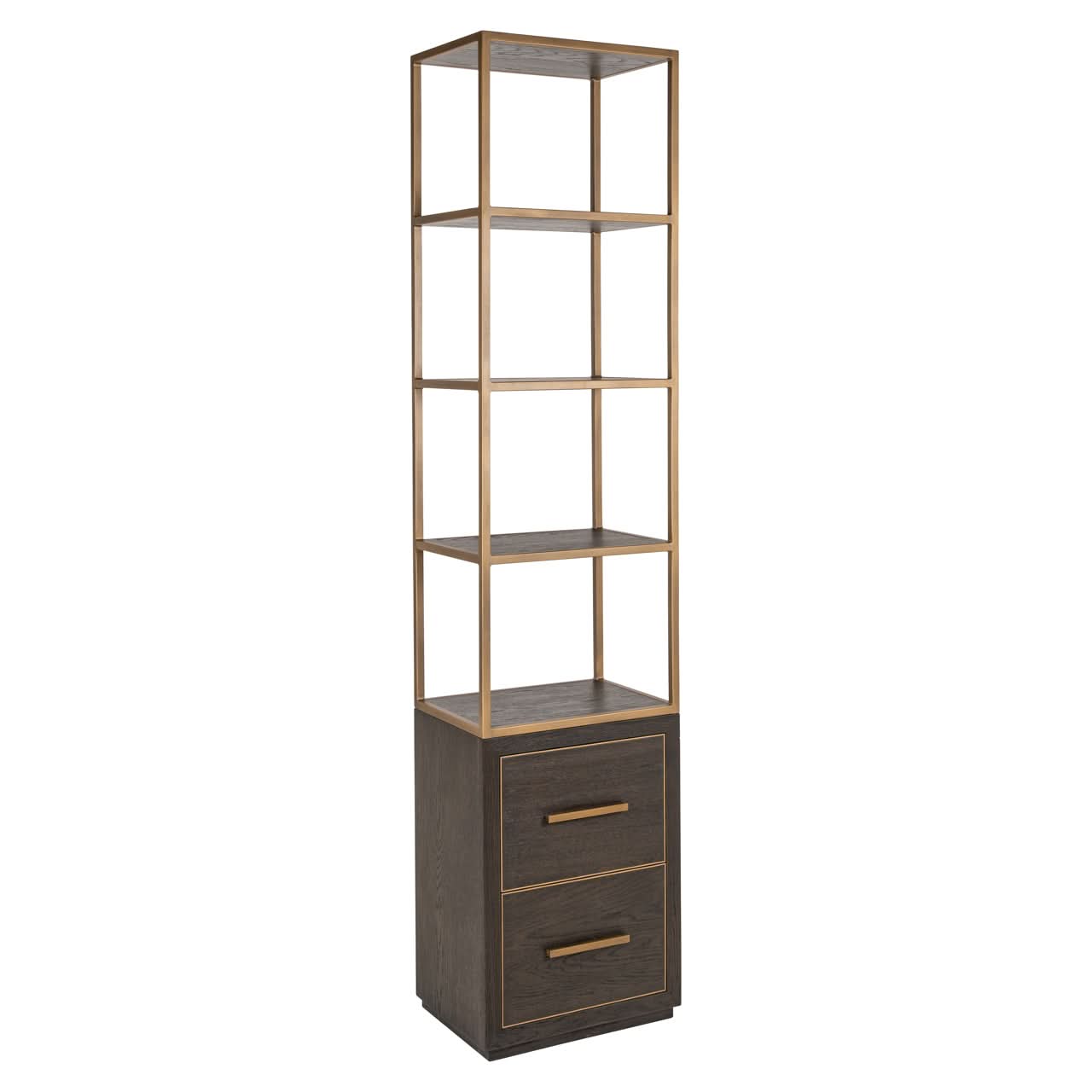 Richmond Interiors – Offenes Regal Carter brown small 2-Schubladen Offenes Regal Richmond Interiors