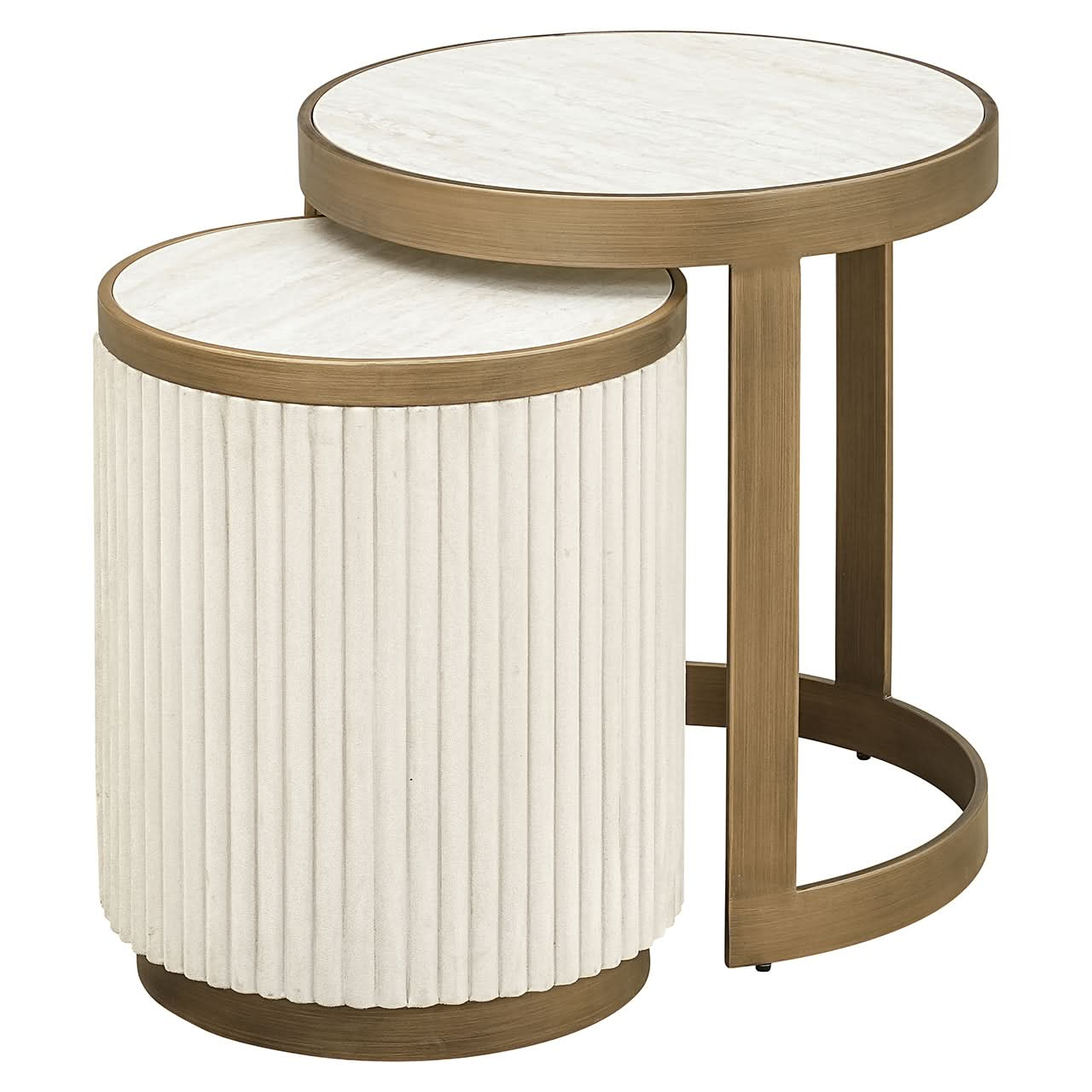 Richmond Interiors Beistelltisch Tivoli Set von 2 (White) Beistelltisch-Set Richmond Interiors