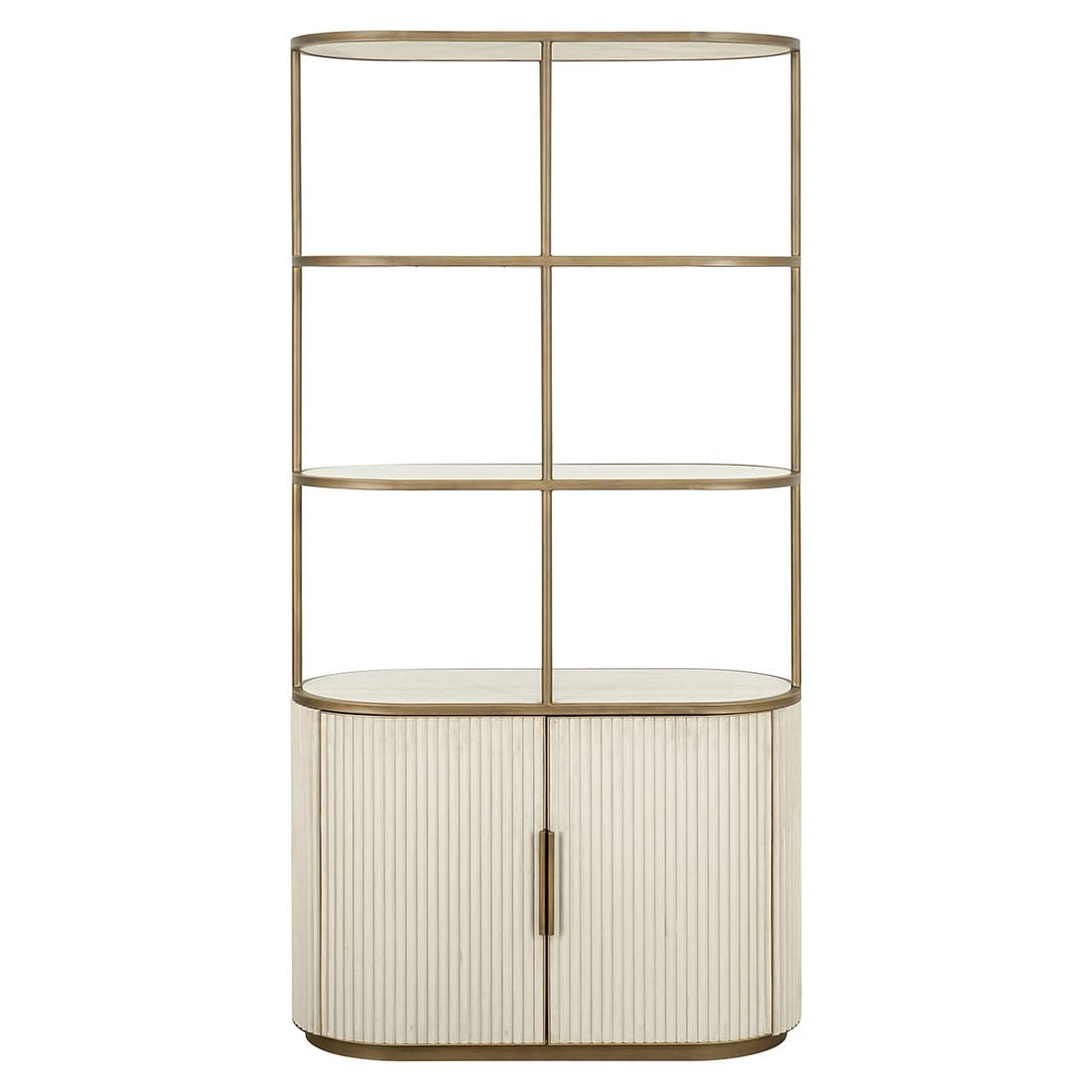 Richmond Interiors Schrank Tivoli rund 2-türig 3 offene Regale (White) Offenes Regal Richmond Interiors