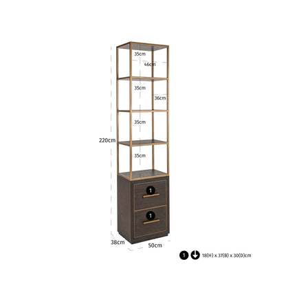 Richmond Interiors Vitrine Carter brown small 2-drawers Vitrine Richmond Interiors
