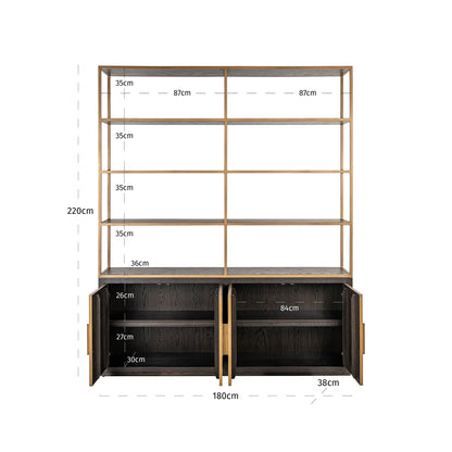 Richmond Interiors Vitrine Carter brown large 4-doors Vitrine Richmond Interiors