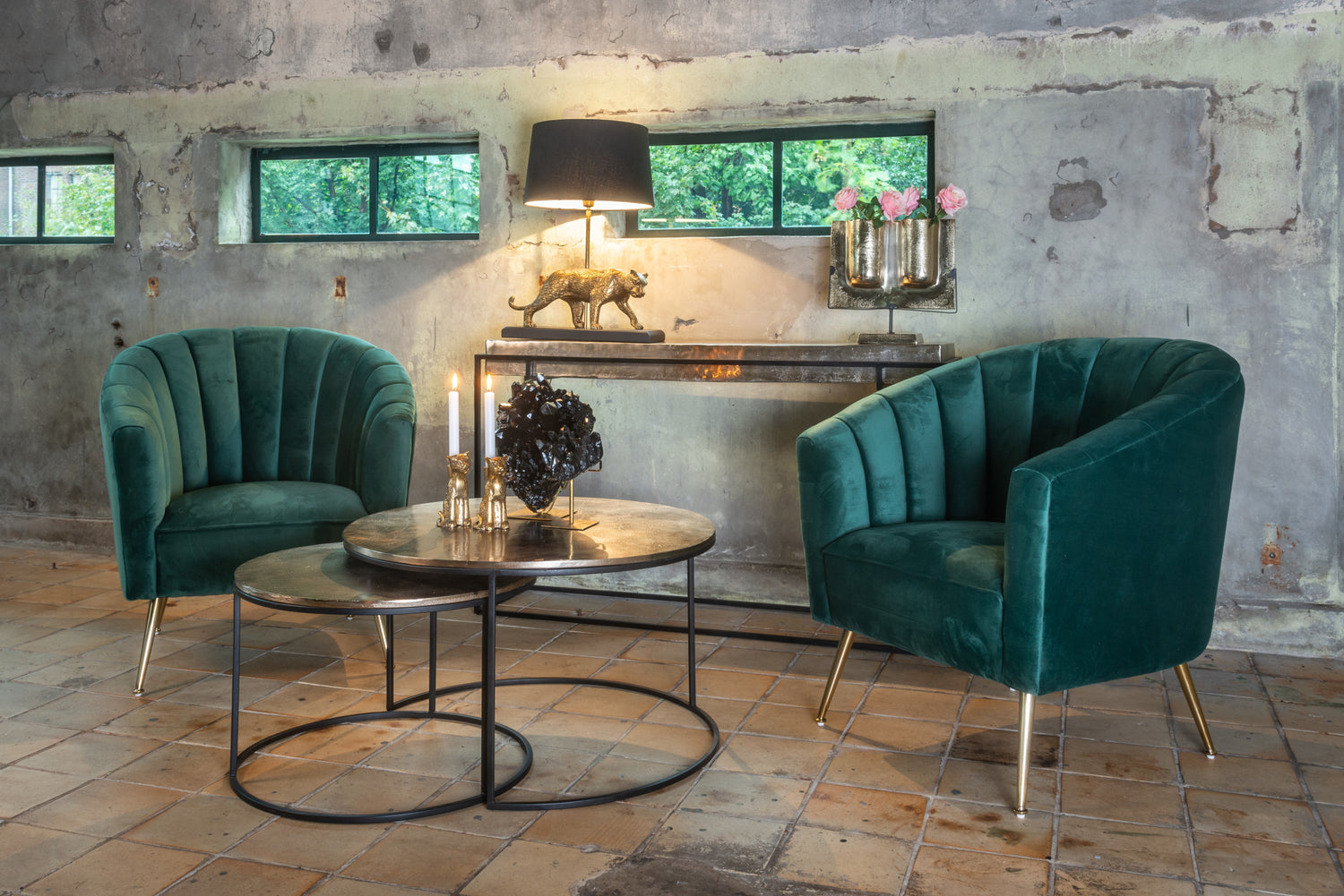 Richmond Interiors Couchtisch Asher champagne gold (Set of 2) Couchtisch Richmond Interiors