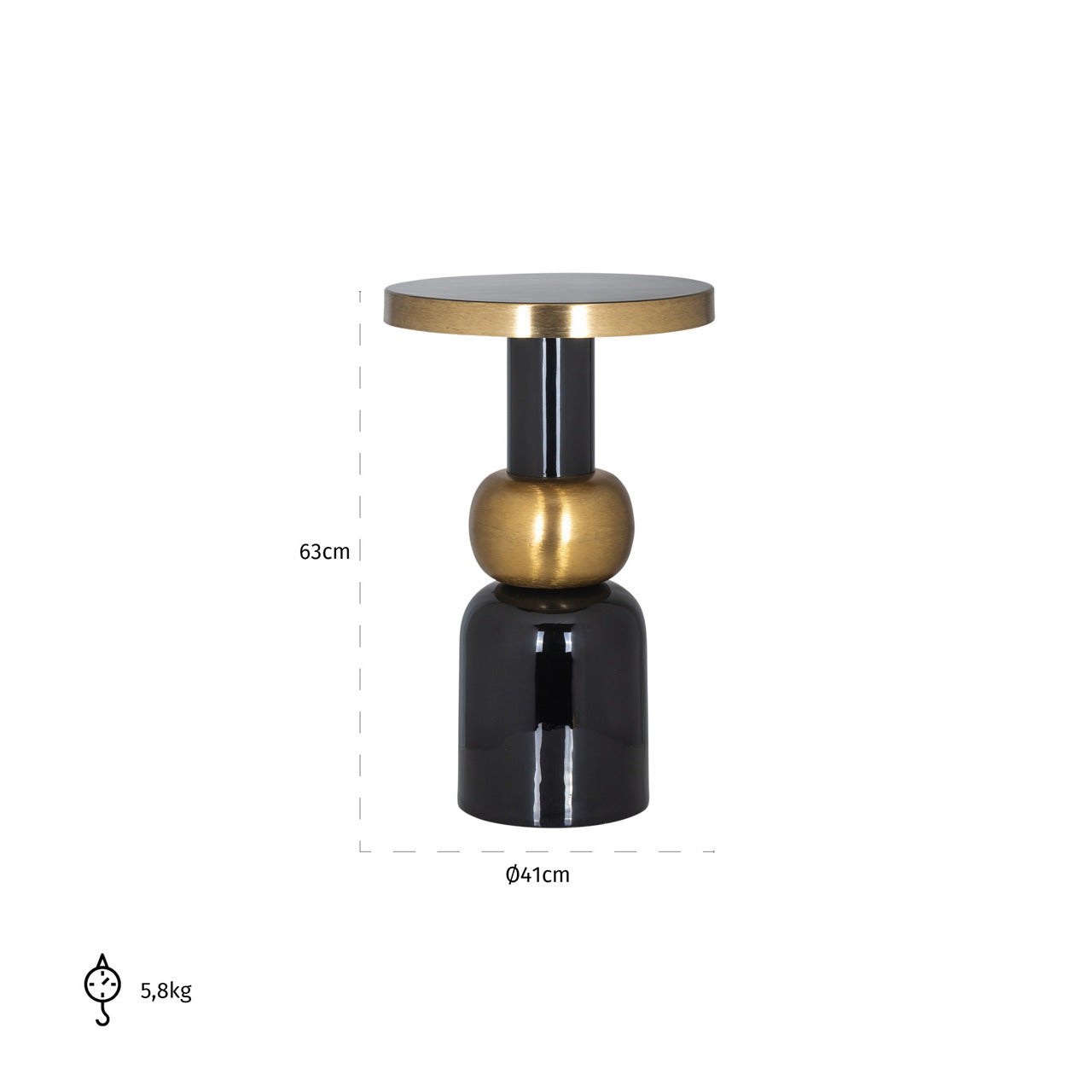 Richmond Interiors Beistelltisch Mose black 41Ø Beistelltisch Richmond Interiors