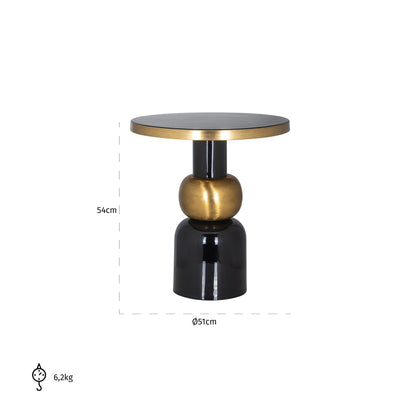 Richmond Interiors Beistelltisch Mose black 51Ø Beistelltisch Richmond Interiors