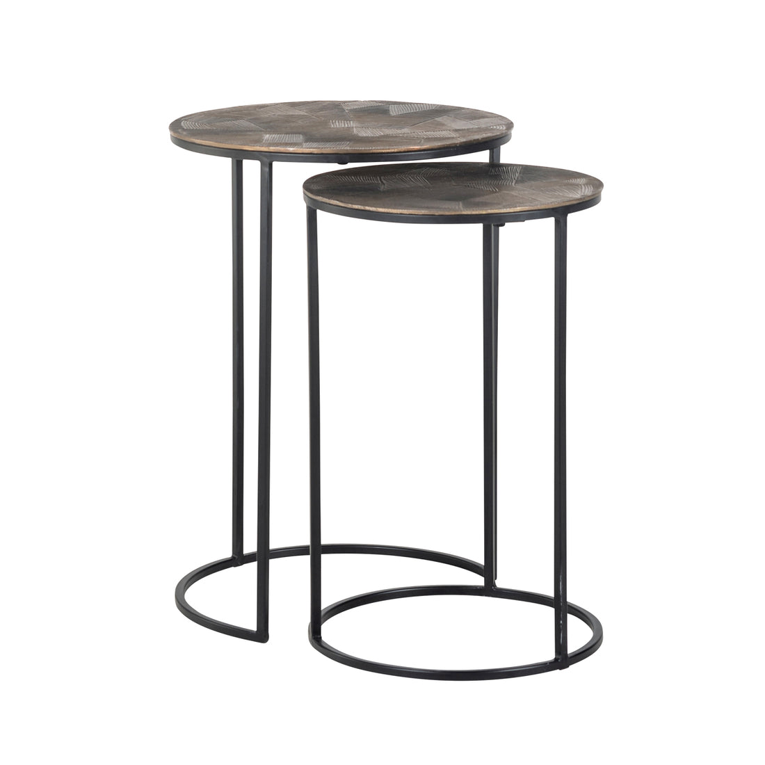Richmond Interiors Beistelltisch Tulum brushed gold (Set of 2) Beistelltisch Richmond Interiors