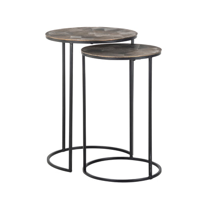 Richmond Interiors Beistelltisch Tulum brushed gold (Set of 2) Beistelltisch Richmond Interiors