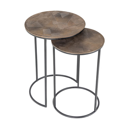 Richmond Interiors Beistelltisch Tulum brushed gold (Set of 2) Beistelltisch Richmond Interiors