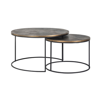 Richmond Interiors Couchtisch Tulum brushed gold (Set of 2) Couchtisch Richmond Interiors