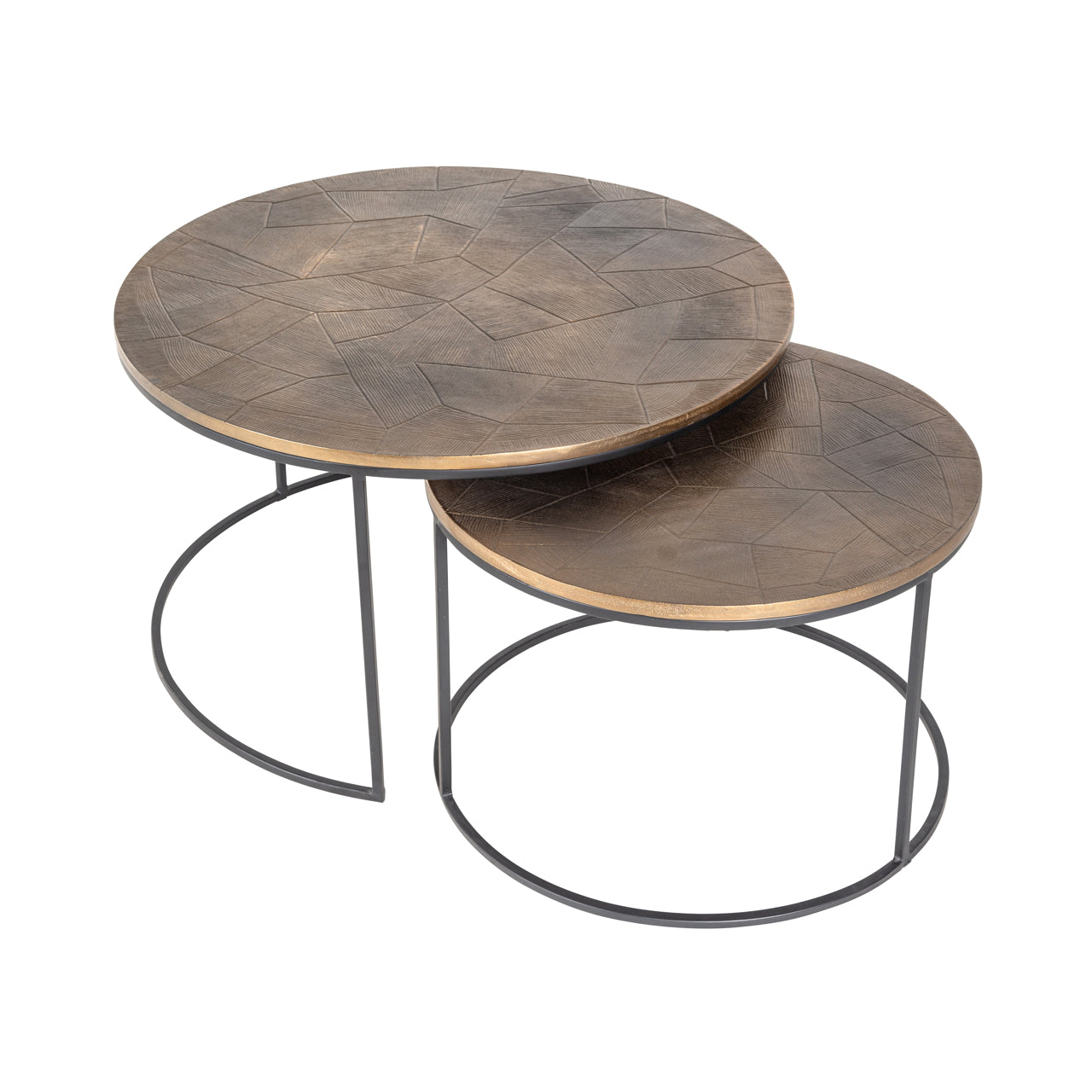Richmond Interiors Couchtisch Tulum brushed gold (Set of 2) Couchtisch Richmond Interiors