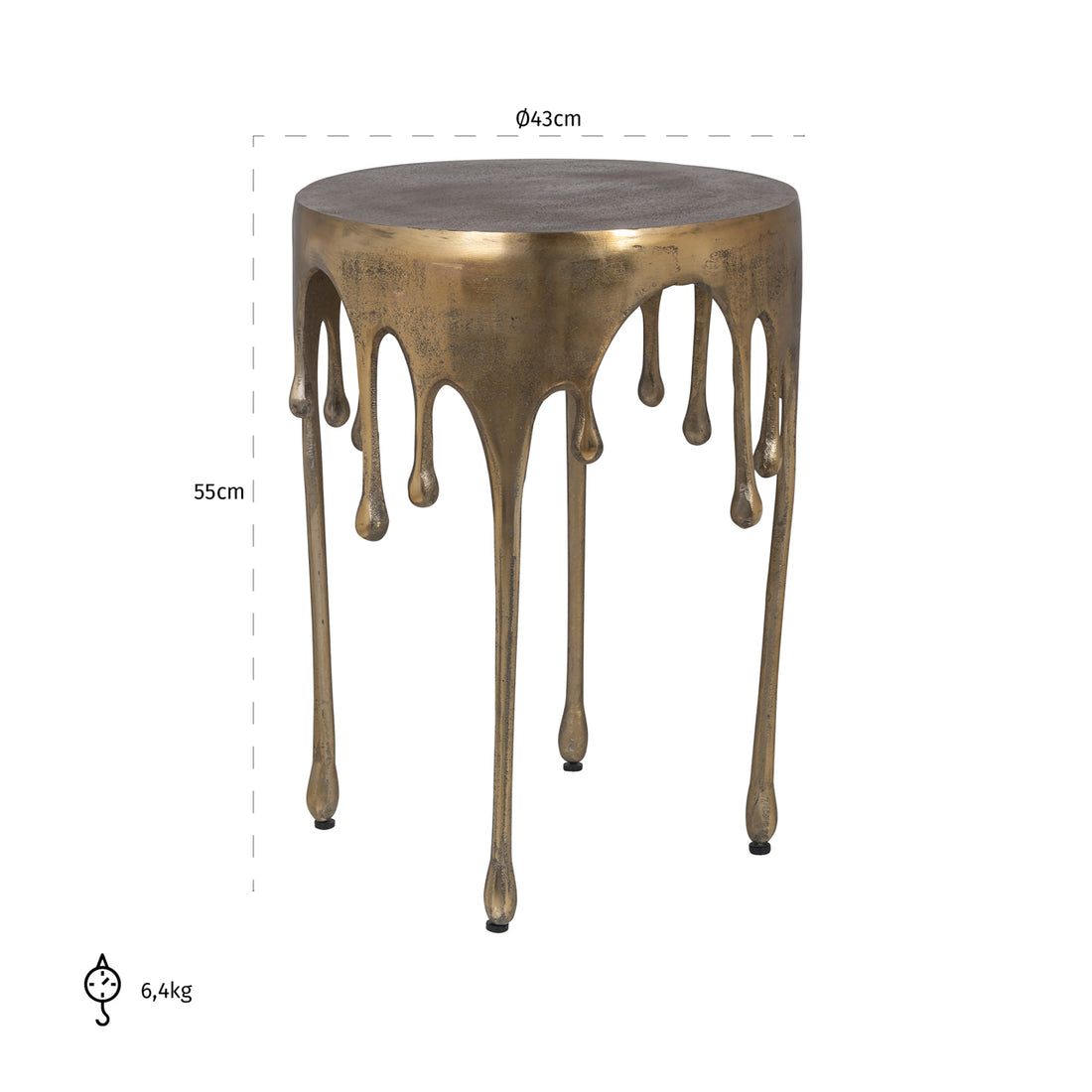 Richmond Interiors Beistelltisch Carly brushed gold Beistelltisch Richmond Interiors