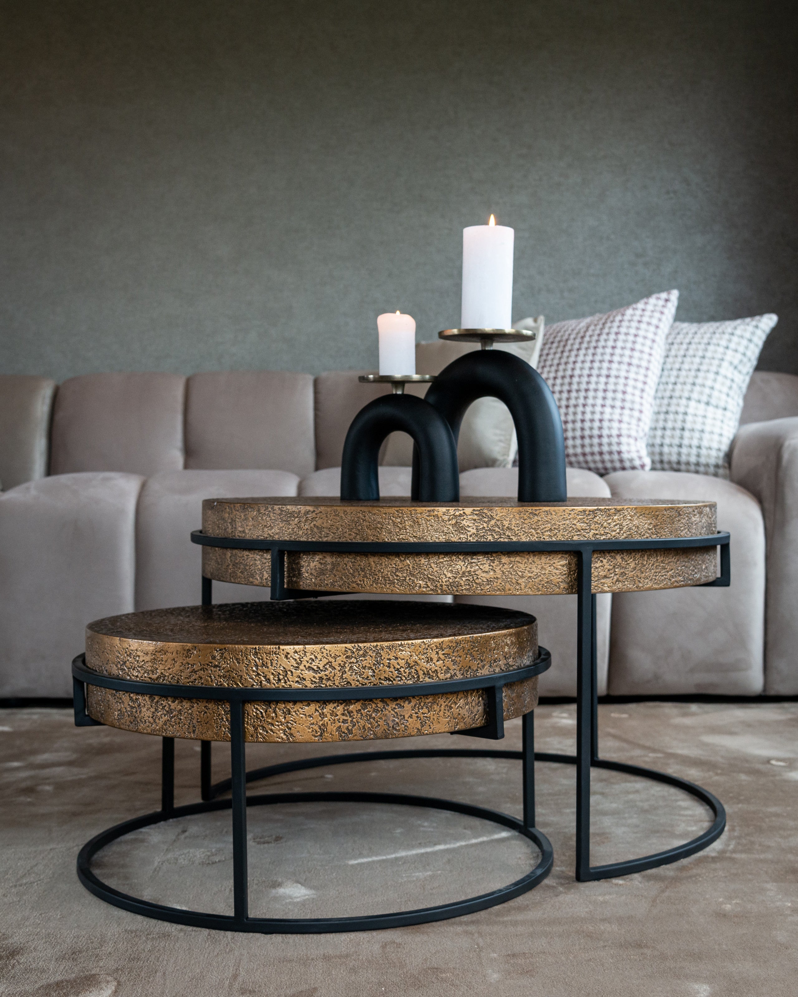 Richmond Interiors Kerzenhalter Livi black/gold large Kerzenhalter Richmond Interiors