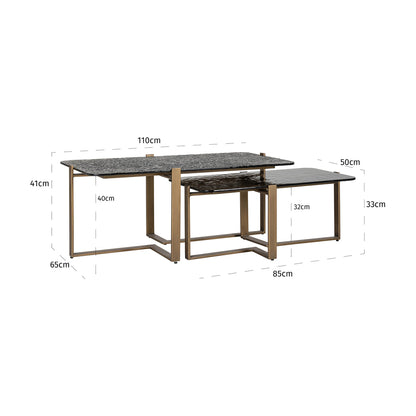 Richmond Interiors Couchtisch Sterling brown (Set of 2) Couchtisch Richmond Interiors