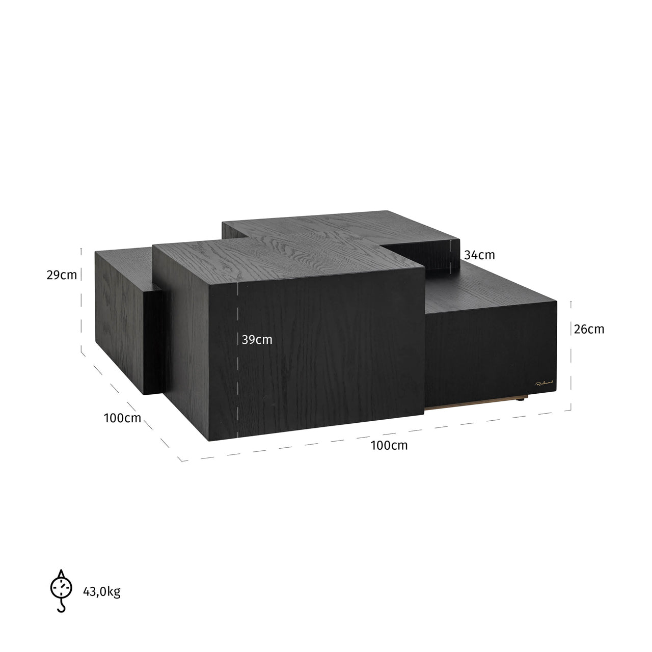 Richmond Interiors Couchtisch Lennox dark coffee Couchtisch Richmond Interiors