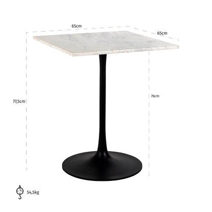 Richmond Interiors Bistro-Tisch Carlten black/white 65x65 Bistro-Tisch Richmond Interiors