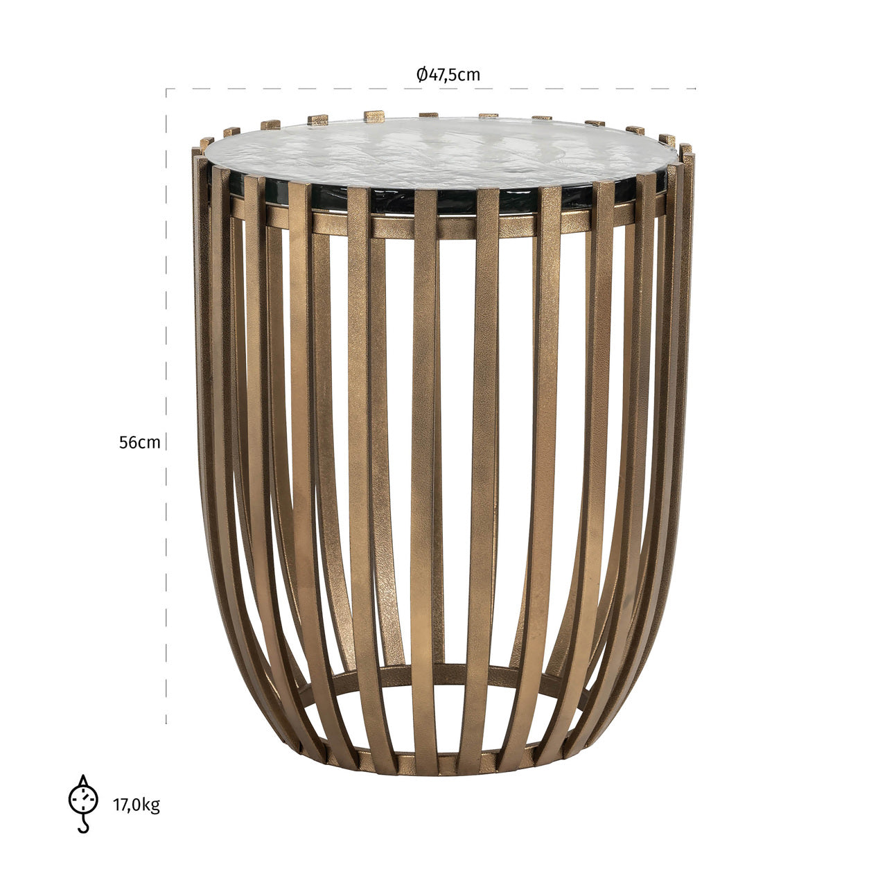 Richmond Interiors Beistelltisch Volante gold 47,5Ø Beistelltisch Richmond Interiors
