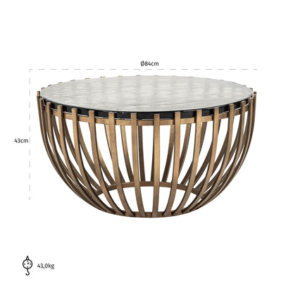 Richmond Interiors Couchtisch Volante gold 84Ø Couchtisch Richmond Interiors