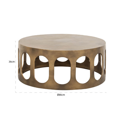 Richmond Interiors Couchtisch Du Pont brushed gold Couchtisch Richmond Interiors