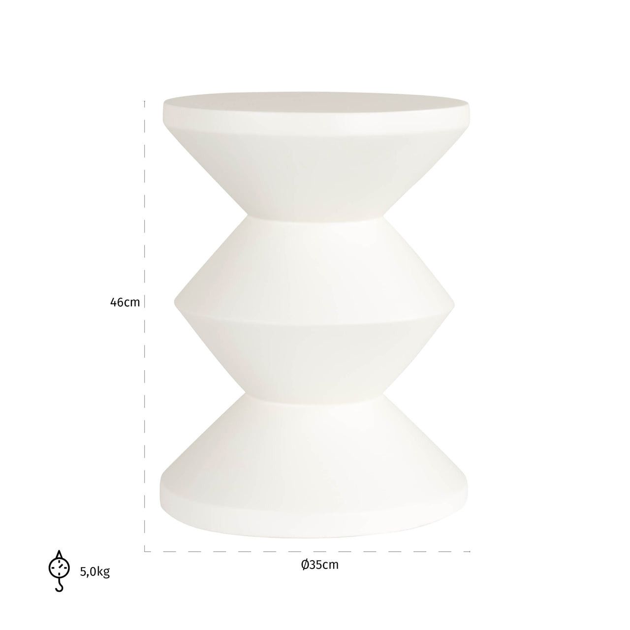 Richmond Interiors Beistelltisch Bloomstone white 35Ø Beistelltisch Richmond Interiors