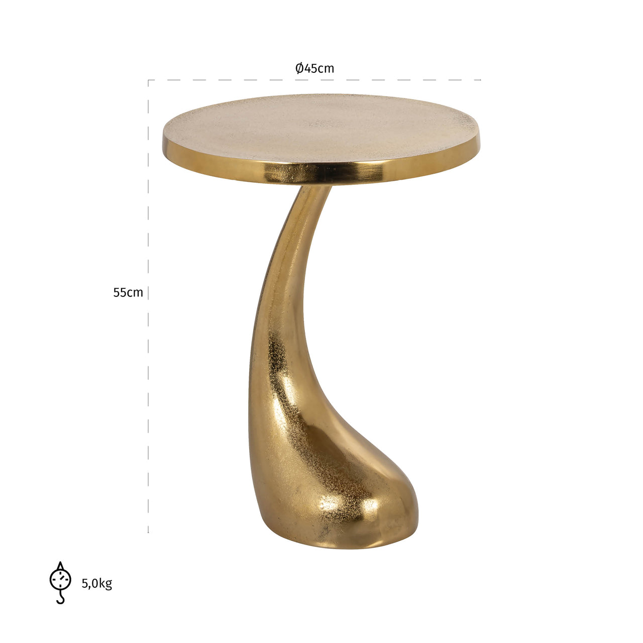 Richmond Interiors Beistelltisch Dolphin gold Beistelltisch Richmond Interiors
