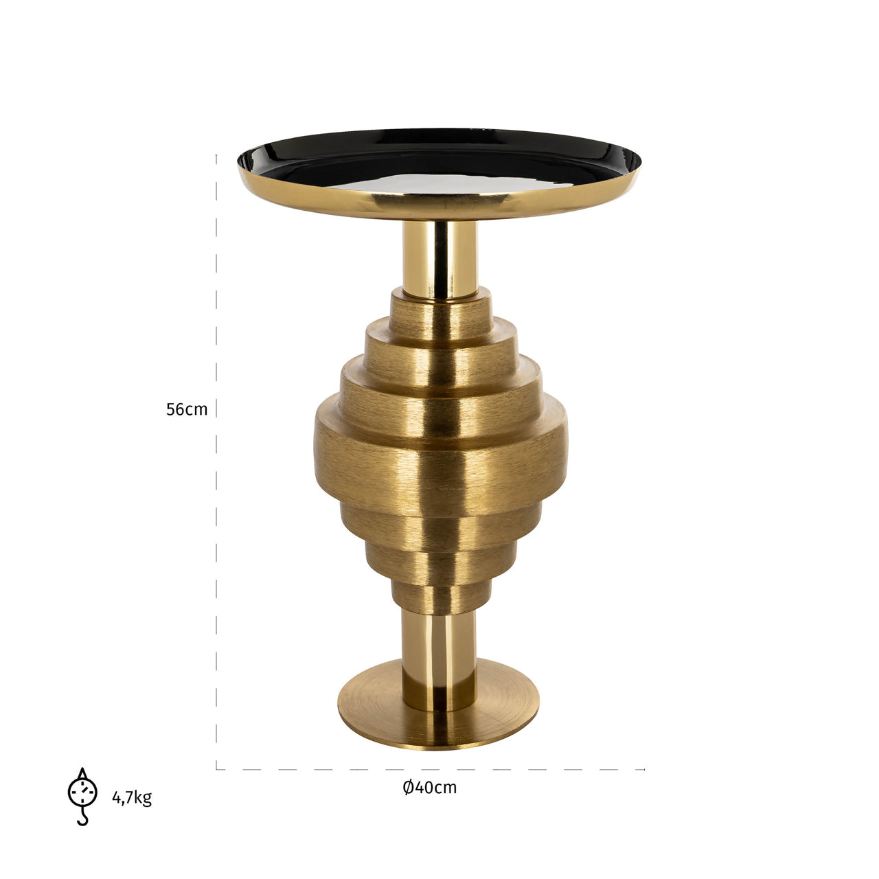 Richmond Interiors Beistelltisch Renao black/gold