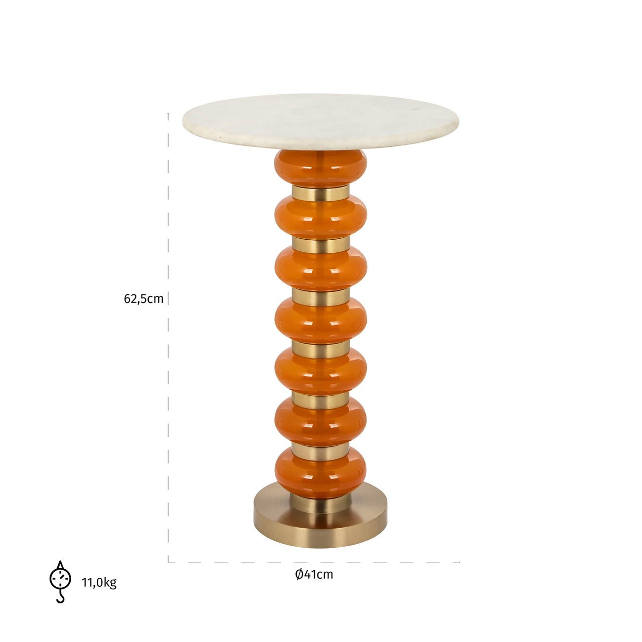 Richmond Interiors Beistelltisch Barbara orange Beistelltisch Richmond Interiors