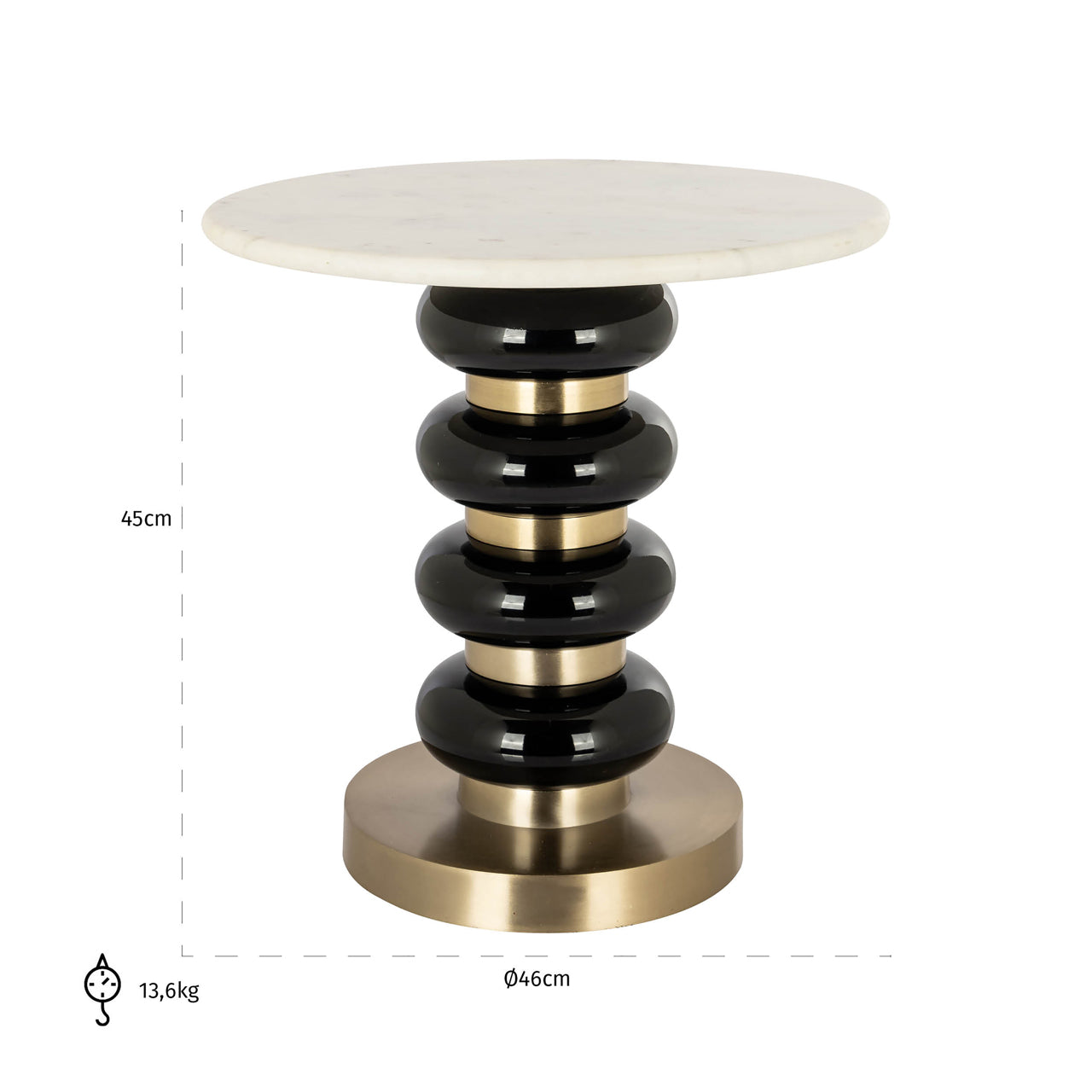 Richmond Interiors Beistelltisch Boann black Beistelltisch Richmond Interiors