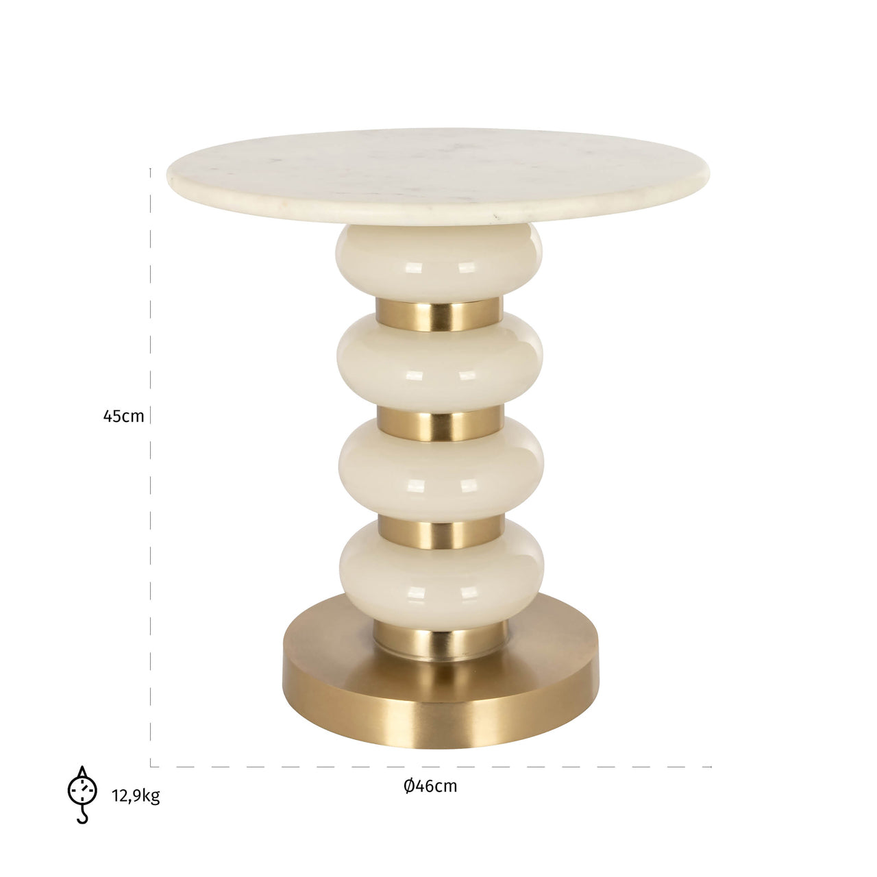Richmond Interiors Beistelltisch Boann white Beistelltisch Richmond Interiors