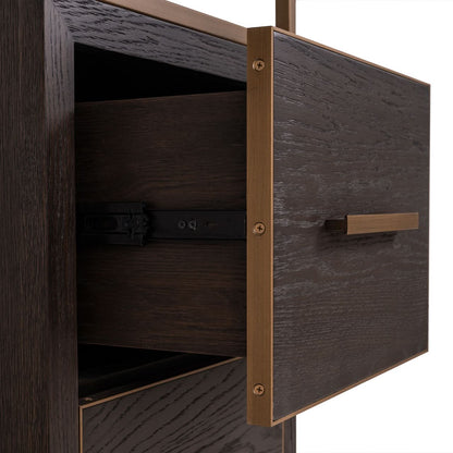 Richmond Interiors – Offenes Regal Carter brown small 2-Schubladen Offenes Regal Richmond Interiors