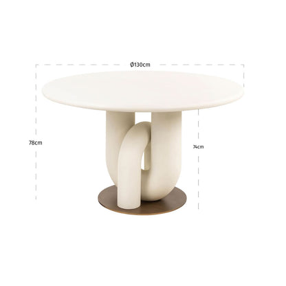 Richmond Interiors – Esstisch Winslow white 135Ø Esstisch rund Richmond Interiors