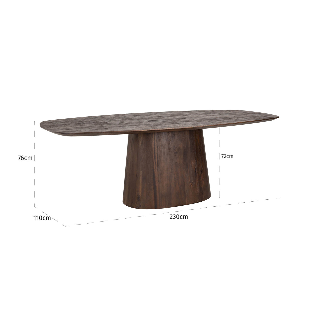 Richmond Interiors Alix Danish Oval Dining Table 230 (Dark Brown)