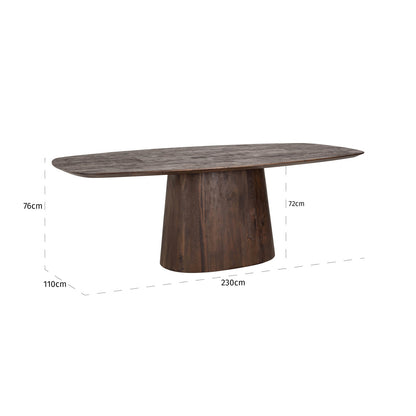 Richmond Interiors Alix Danish Oval Dining Table 230 (Dark Brown)