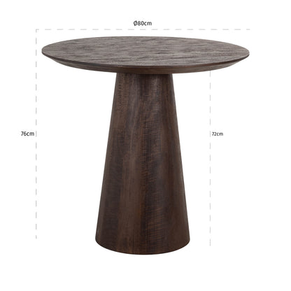 Richmond Interiors Bistro-Tisch Willow dark brown 80Ø Bistro-Tisch Richmond Interiors