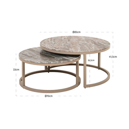 Richmond Interiors Couchtisch Fairfax clay (Set of 2) Couchtisch Richmond Interiors