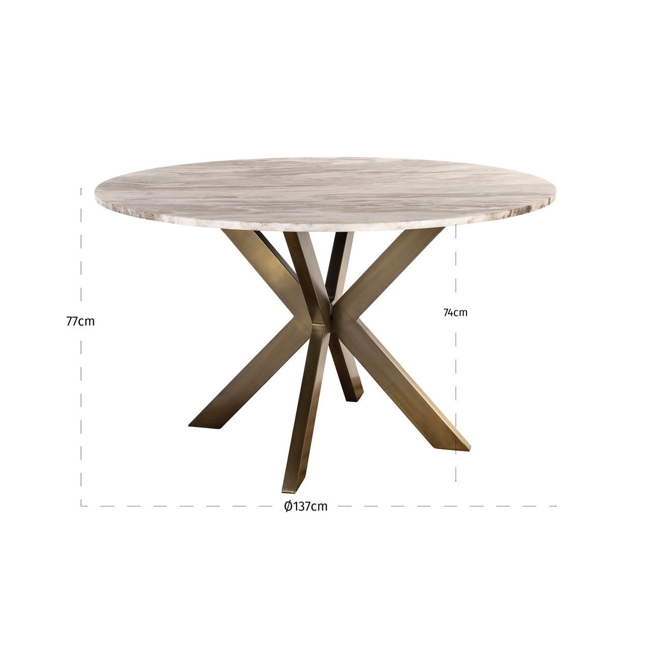 Richmond Interiors Esstisch Bottega Blush beige 140Ø Esstisch Richmond Interiors