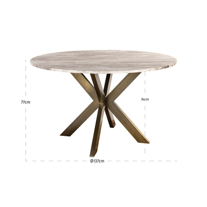 Richmond Interiors Esstisch Bottega Blush beige 140Ø Esstisch Richmond Interiors