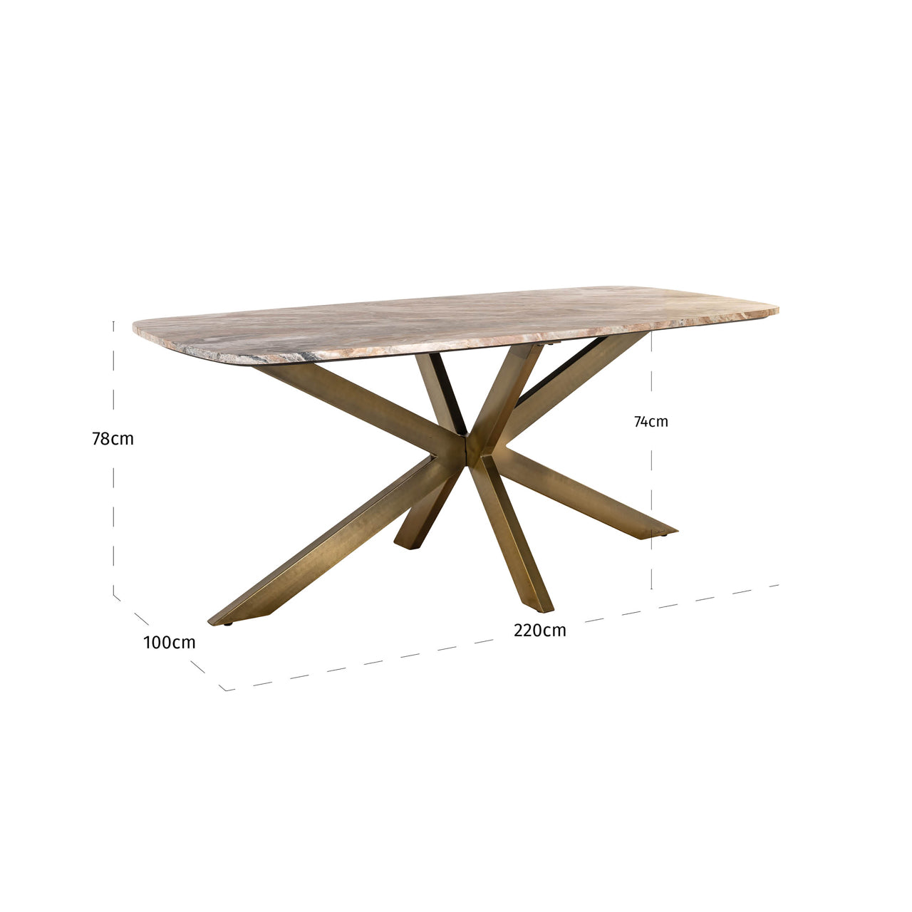 Richmond Interiors Esstisch Bottega Blush beige danish oval 220 Esstisch Richmond Interiors