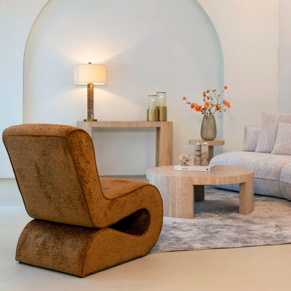 Alexander Jones Couchtisch rund Biltmore Italienisch beige Travertin Couchtisch rund Alexander Jones