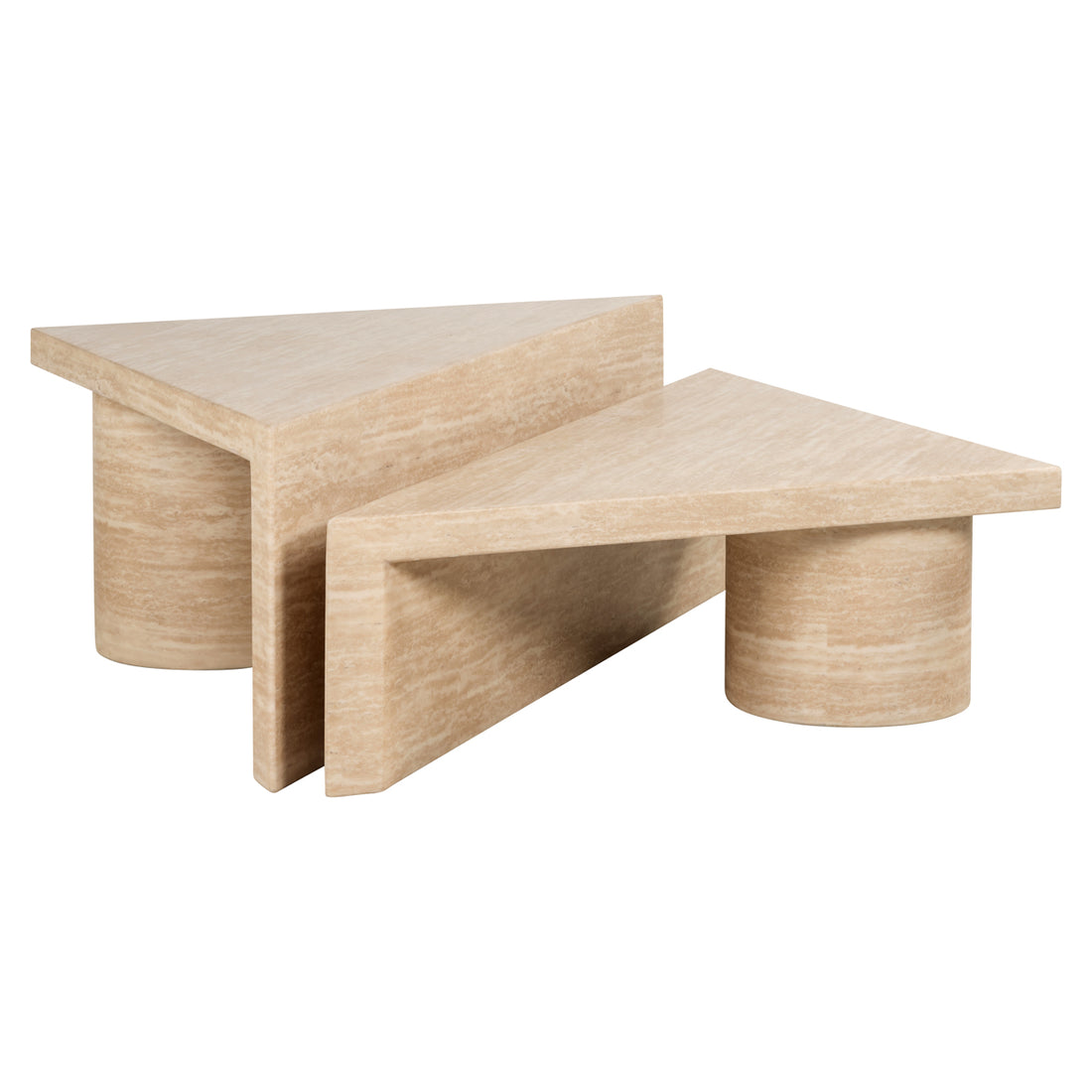 Richmnd Interiors Coffee Table Set Fictus Travertin faux (Beige) 