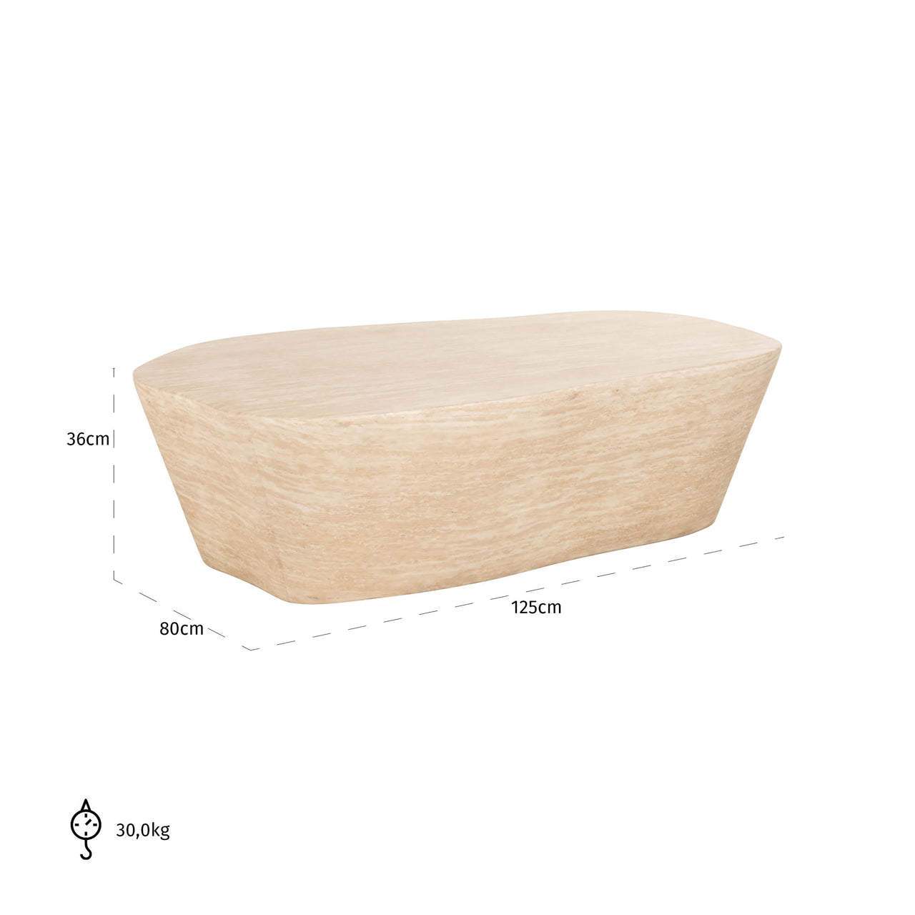 Richmond Interiors Couchtisch Fictus beige 125 Couchtisch Richmond Interiors