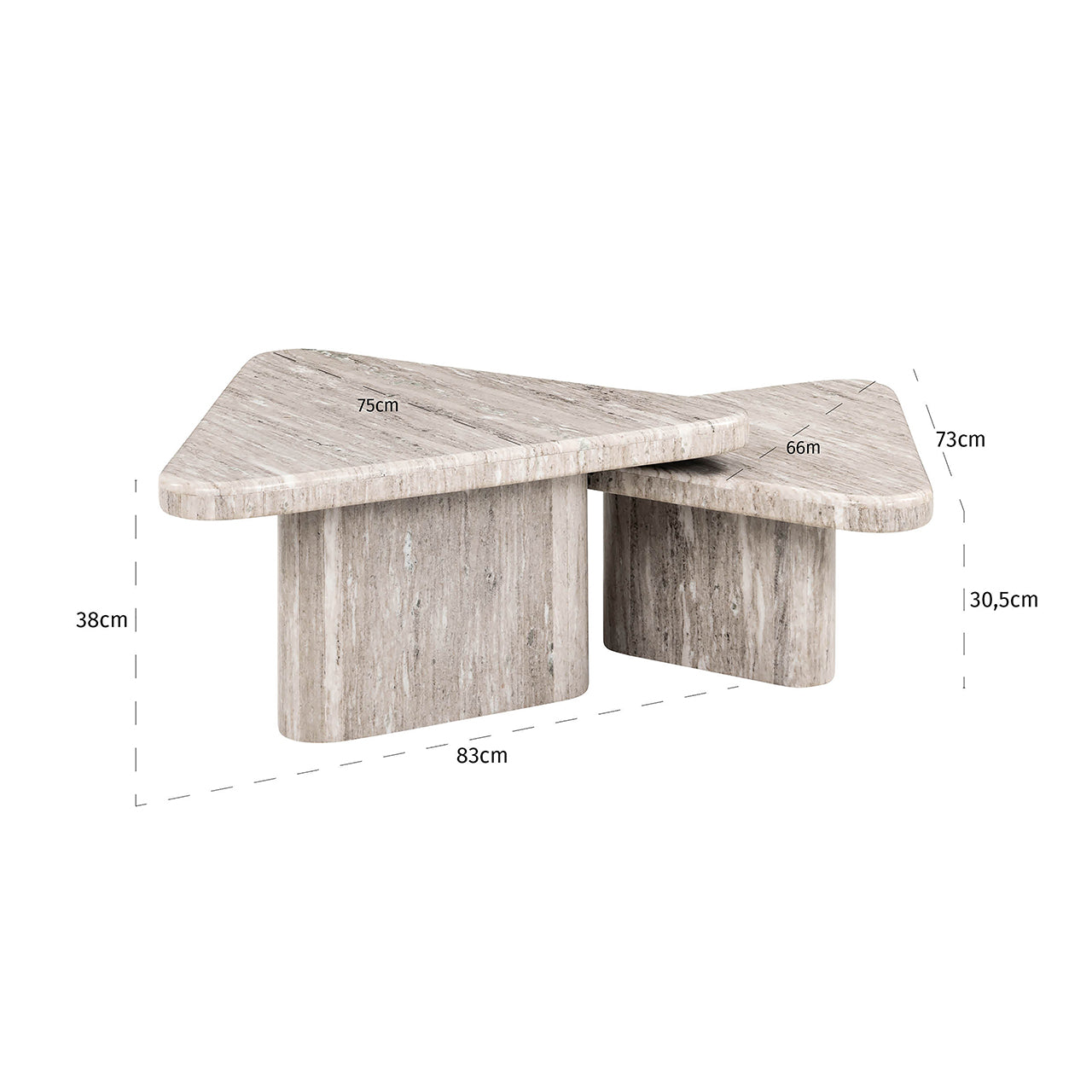 Richmond Interiors Couchtisch Dwayne 2er-Set (White) Couchtisch-Set Richmond Interiors