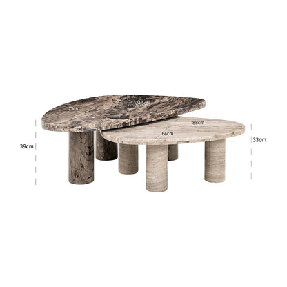 Richmond Interiors Couchtisch Nazario 2er-Set (Brown) Couchtisch-Set Richmond Interiors