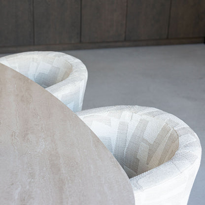Richmond Interiors Drehsessel Cheyenne – Beige Graffic mit 360° Funktion Esszimmerstühle Richmond Interiors