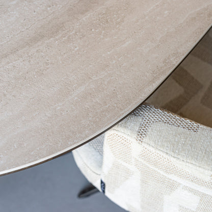 Richmond Interiors Esszimmerstuhl Cheyenne beige graffic swivel Esszimmerstuhl Richmond Interiors