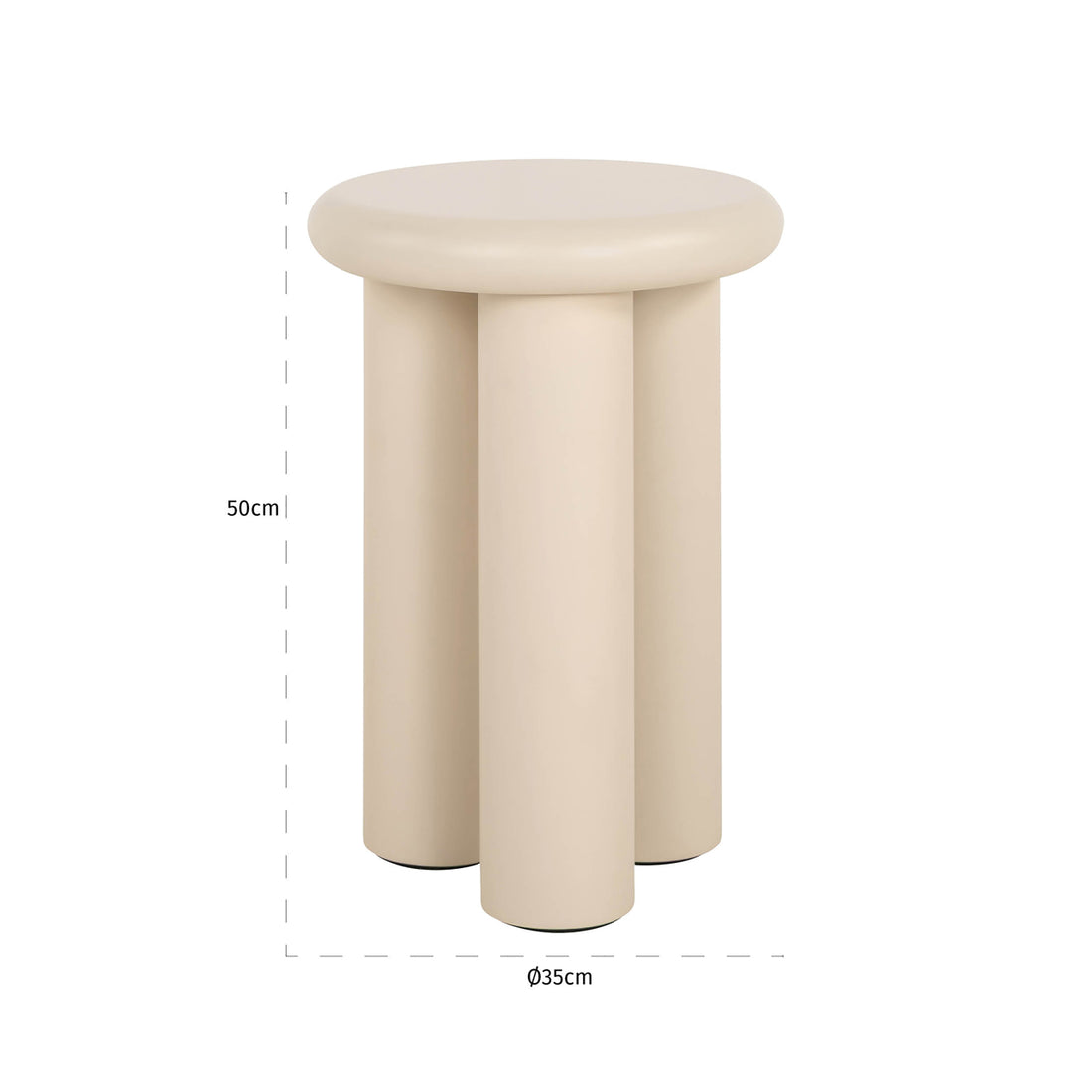 Richmond Interiors Beistelltisch Elbaz beige 35Ø Beistelltisch Richmond Interiors