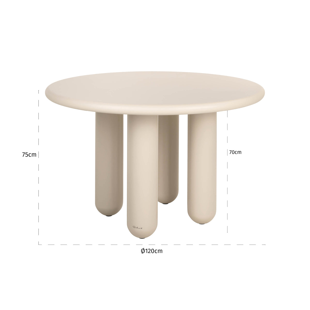 Richmond Interiors Esstisch Calma beige 120Ø Esstisch Richmond Interiors