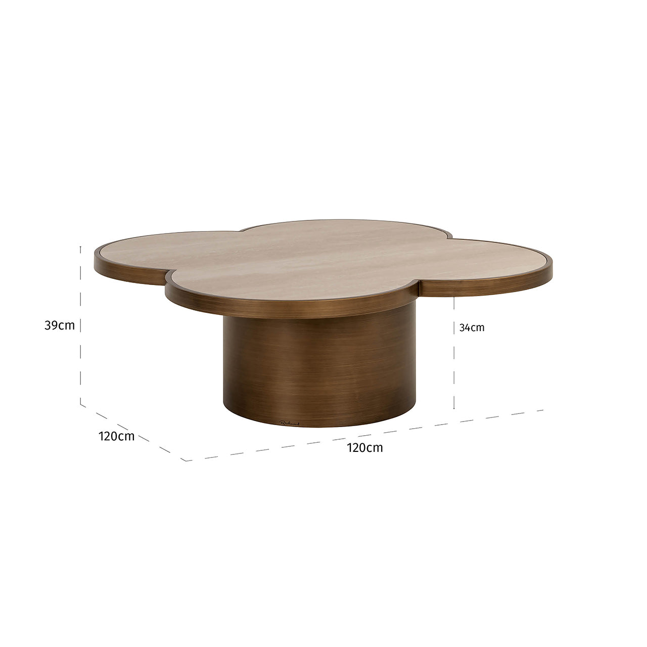 Richmond Interiors Couchtisch Clover (Beige) Couchtisch rund Richmond Interiors