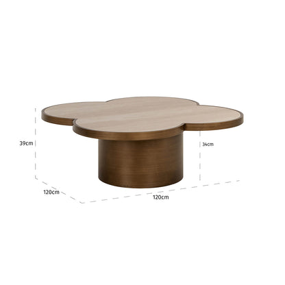 Richmond Interiors Couchtisch Clover (Beige) Couchtisch rund Richmond Interiors